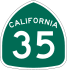 road sign for California 35