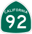 road sign for California 92
