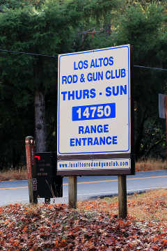 Los Altos Rod and Gun Club road sign